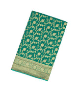 Sea Green Woven Georgette Saree With Embroidered Floral Motifs