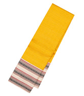 Mango Yellow Handloom Korvai Kanchipuram Silk Saree With Checks & Contrast Border-KA12699