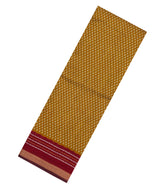 Oil Mustard Printed Chanderi Cotton Saree With Zari Border-BL5486