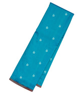 Cyan Handloom Banarasi Silk Saree With Floral Buttas-BE1231