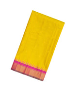 Mustard Handloom Gadwal Silk Saree With Buttas & Contrast Border-GA0161