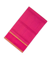 Hot Pink Handloom Soft Silk Saree With Zari Checks-SO3928