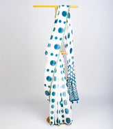 White Woven Art Linen Saree With Printed Polka Dots-BL3716