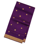Magenta Handloom 9 Yards Kanchipuram Silk Saree With Buttas-KA12250