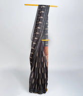 Grey Woven Art Linen Saree With Printed Pallu-BL3720