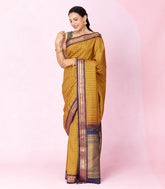 Multi Colour Handloom Korvai Kanchipuram Silk Saree With Checks-KA15848