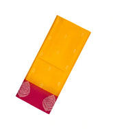 Yellow Handloom Soft Silk Saree With Floral Buttas & Contrast Border-SO3971