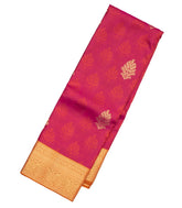 Hot Pink Silk Saree With Floral Motifs & Zari Buttas-EC2462