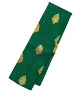 Dark Green Handloom Kanchipuram Silk Saree With Peacock Buttas-KA12033