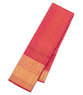 Red Handloom Kanchipuram Silk Saree With Dotted Motifs-KA14774