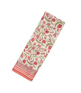 Peach Handloom Chanderi Cotton Saree With Printed Floral Motifs-CC1313