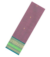 Lilac Woven Chettinad Cotton Saree With Buttas & Contrast Border-CN1923
