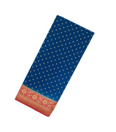 Blue Handloom Banarasi Khadi Georgette Silk Saree With Floral Motifs-BE1593