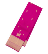 Pink Handloom Kanchipuram Silk Saree With Pichwai Cow Buttas - KA14615