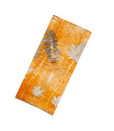 Orange Handloom Tussar Silk Saree With Eco Printed Motifs-TU2873