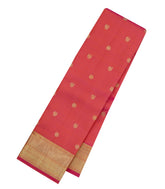 Peach Handloom Kanchipuram Silk Saree With Annam Buttas-KA15108