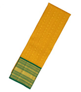 Mustard Handloom Silk Korvai Kanchipuram Pattu Pavadi Material-PM2072