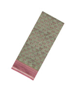 Sage Green Printed Chanderi Cotton Saree With Zari Border-CC1636