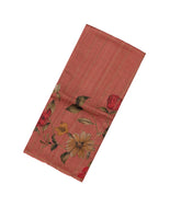 Peach Handloom Tussar Silk Saree With Printed Floral Motifs-TU2820