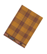 Oil Mustard Woven Kadapa Cotton Saree With Checks-KN0708