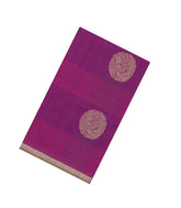 Purple Handloom Village Cotton Saree With Annam Buttas-VC1626