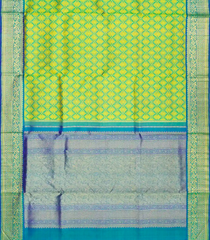 Green Handloom Lino Silk Saree With Jamdhani Dubla Jaal -KA12626