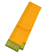 Yellow Handloom Korvai Kanchipuram Silk Saree With Plus Motifs