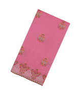 BubbleGum Pink Woven Synthetic Blended Saree With Embroidered Motifs-EN2088