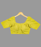 Lime Green Festive Printed Blouse