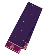 Dark Purple Woven Pure Silk Saree With Buttas & Contrast Border-KA15528