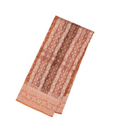 Peach Handloom Banarasi Organza Silk Saree With Floral Stripes-BE1583
