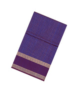 Purple Handloom Silk Cotton Saree With Zari Checks-SC4368