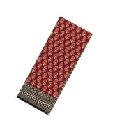Maroon Printed Jaipur Cotton Saree With Printed Floral Motifs-JC1929