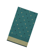 Sea Green Handloom Maheswari Silk Cotton Saree With Triangle Buttas-SC4966