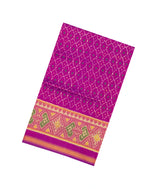 Magenta Handloom Rajkot Patola Silk Saree With Ikat Jaal Motifs-IK0581