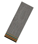 Grey Woven Chirala Cotton Saree With Traditional Border & Pallu-CR1379