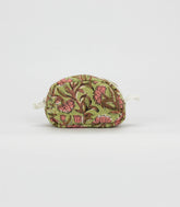 Light Green Cotton Bagru Printed Coin Pouch With Zipper-ACS1076