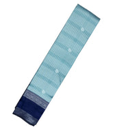 Turquoise Woven Art Jacquard Saree With Checks & Buttas