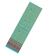 Aquamarine Handloom Kanchi Cotton Saree With Kamalam Buttas-KC1626