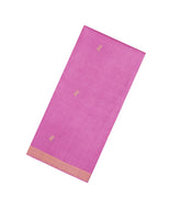 BubbleGum Pink Woven Tussar Silk Saree With Floral Motifs-TU3259