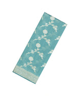 Light Blue Woven Dupion Silk Saree With Floral Buttas-DS0577