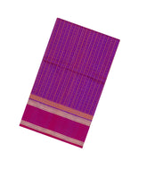Purple Handloom Silk Cotton Saree With Checks-SC4344