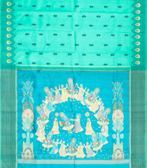 Aqua Green Handloom Rasaleela Silk Saree - KA12634