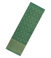 Green Woven Mysore Silk Saree With Chevron Stripes-MS3516