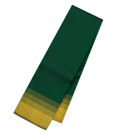 Dark Green Handloom Korvai Kanchipuram Silk Saree With Zari Combtooth Border-KA16807