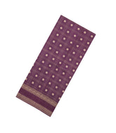 Dark Purple Woven Art Tussar Silk Saree With Zari Checks & Buttas-SY0575