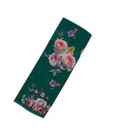 Sea Green Woven Pure Chiffon Silk Saree With Printed Floral Motifs-PS0605