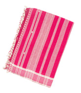 Hot Pink Handloom Bhujodi Cotton Saree With Buttas