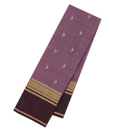 Lilac Woven Pure Silk Saree With Buttas & Contrast Border-KA15623
