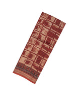 Brown Handloom Chanderi Cotton Saree With Printed Check Motifs-CC1248